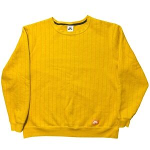 Nike SB Yellow Pinstripe Crewneck Sweatshirt Pullover Size Large